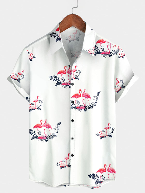 Chemise à manches courtes Flamingo Holiday pour hommes