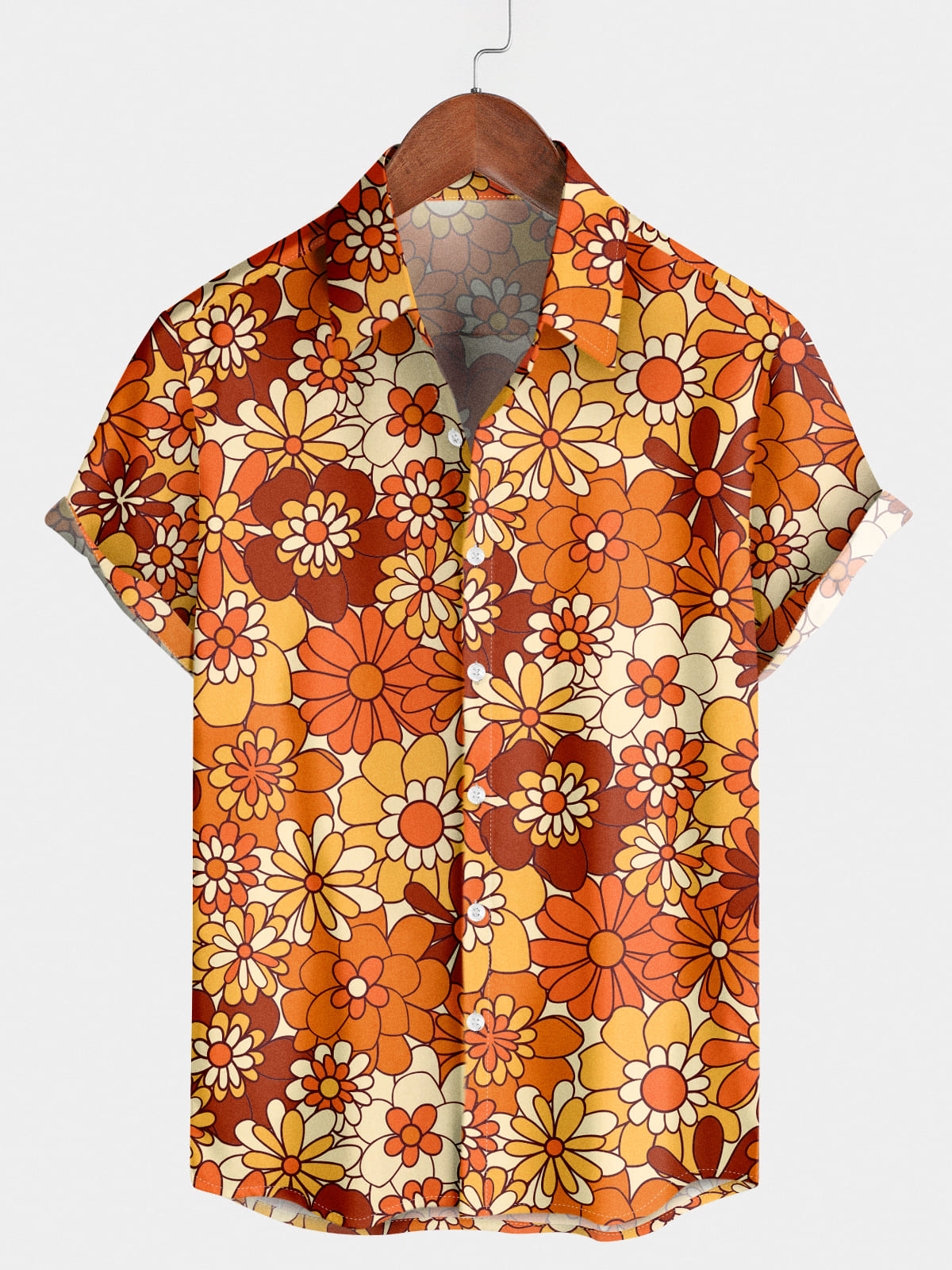 Camicia a maniche corte hawaiana margherita da uomo