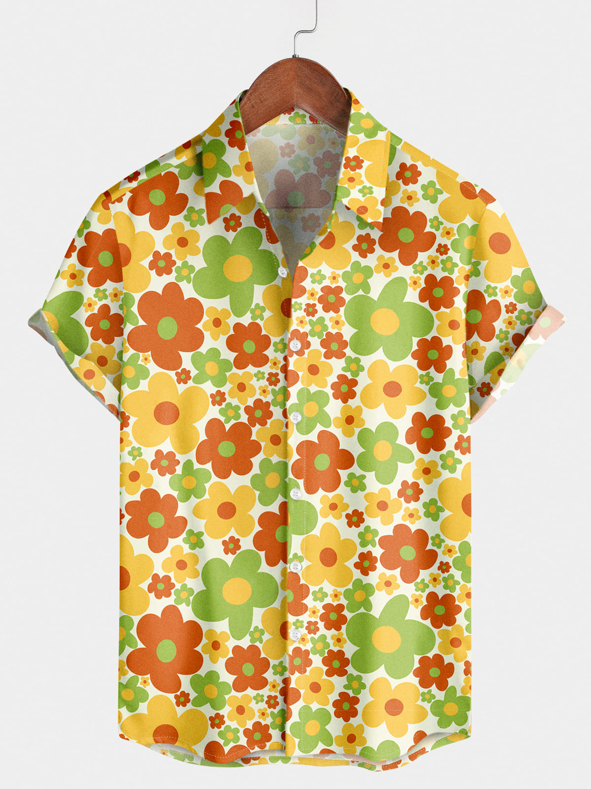 Men's Floral Casual Short Sleeve Shirt