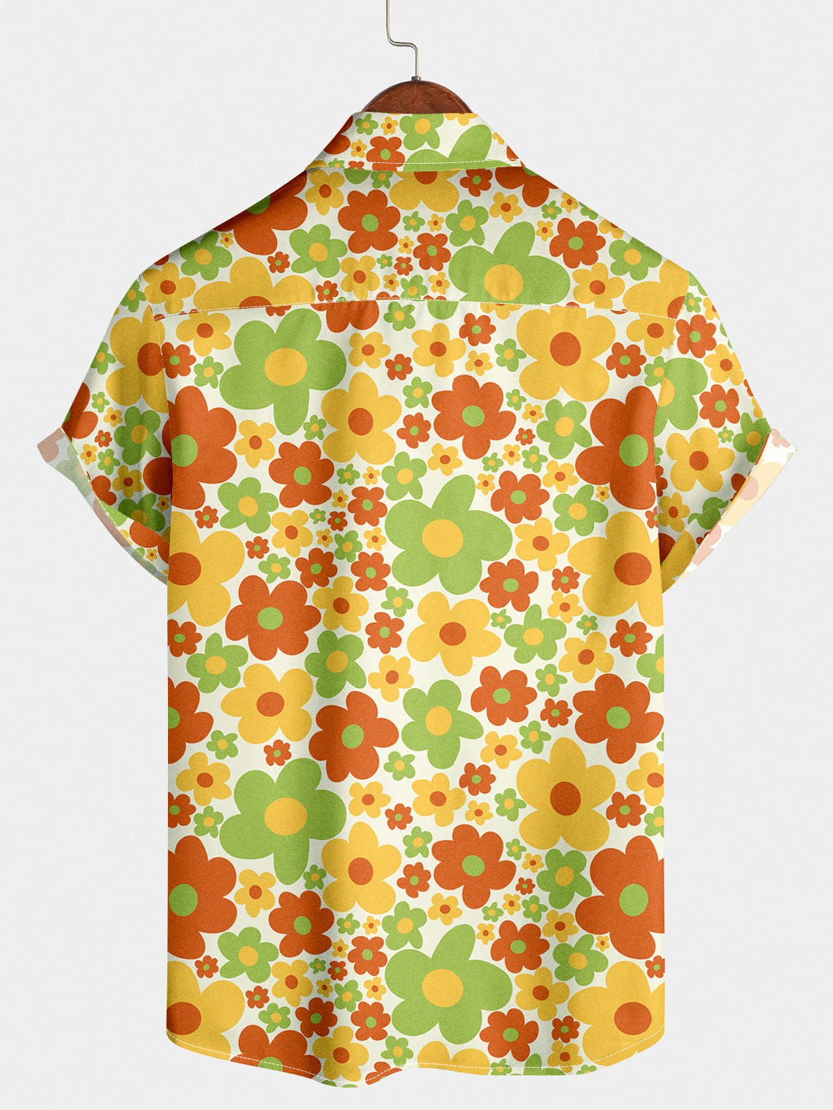 Chemise décontractée à manches courtes à fleurs pour hommes