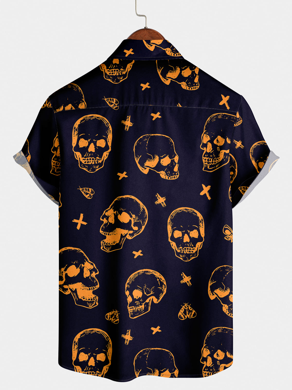 Chemise à manches courtes Skull Butterfly pour hommes