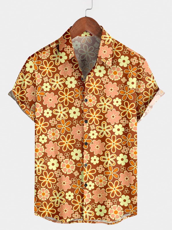 Men's Floral Hawaiian Short Sleeve Shirt