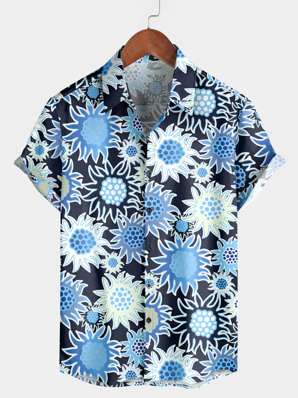 Men's Daisy Print Short Sleeve Shirt