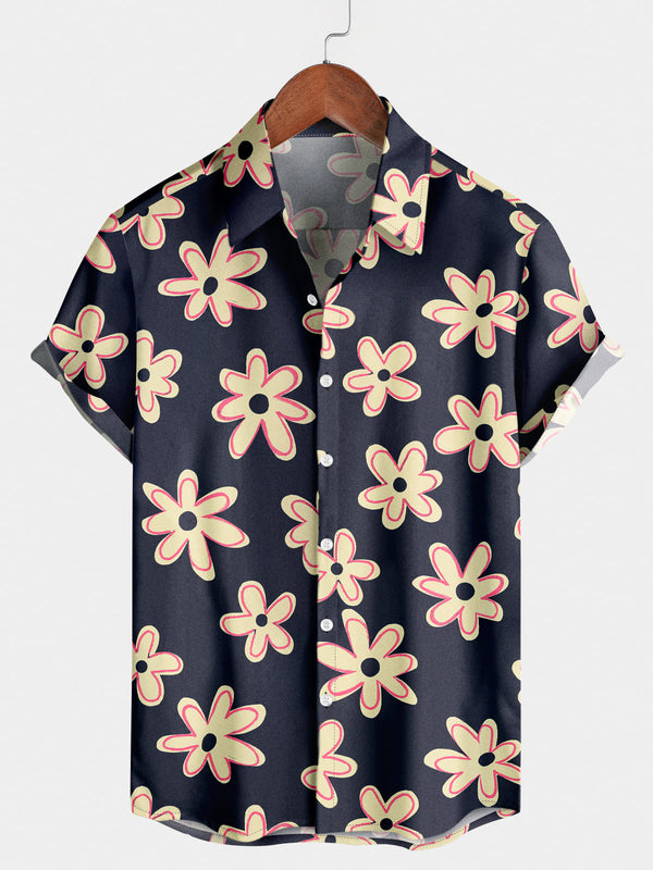 Camicia a maniche corte hawaiana floreale da uomo