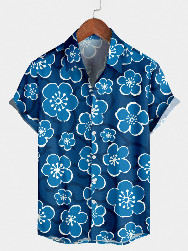 Men's Floral Casual Short Sleeve Shirt