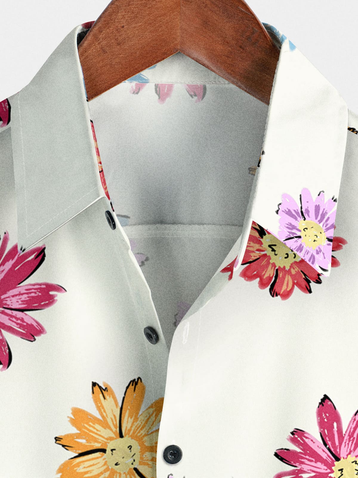 Chemise à manches courtes à imprimé marguerite pour hommes