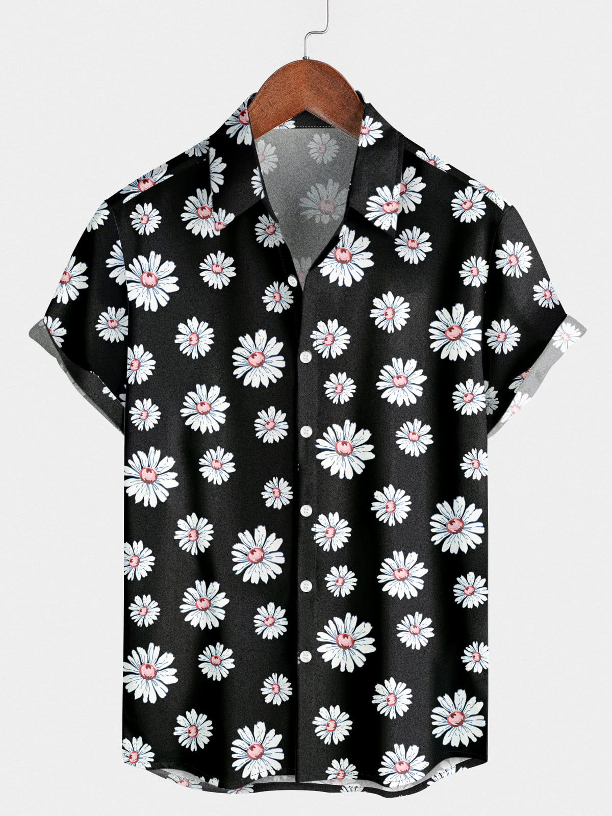 Men's Daisy Print Short Sleeve Shirt