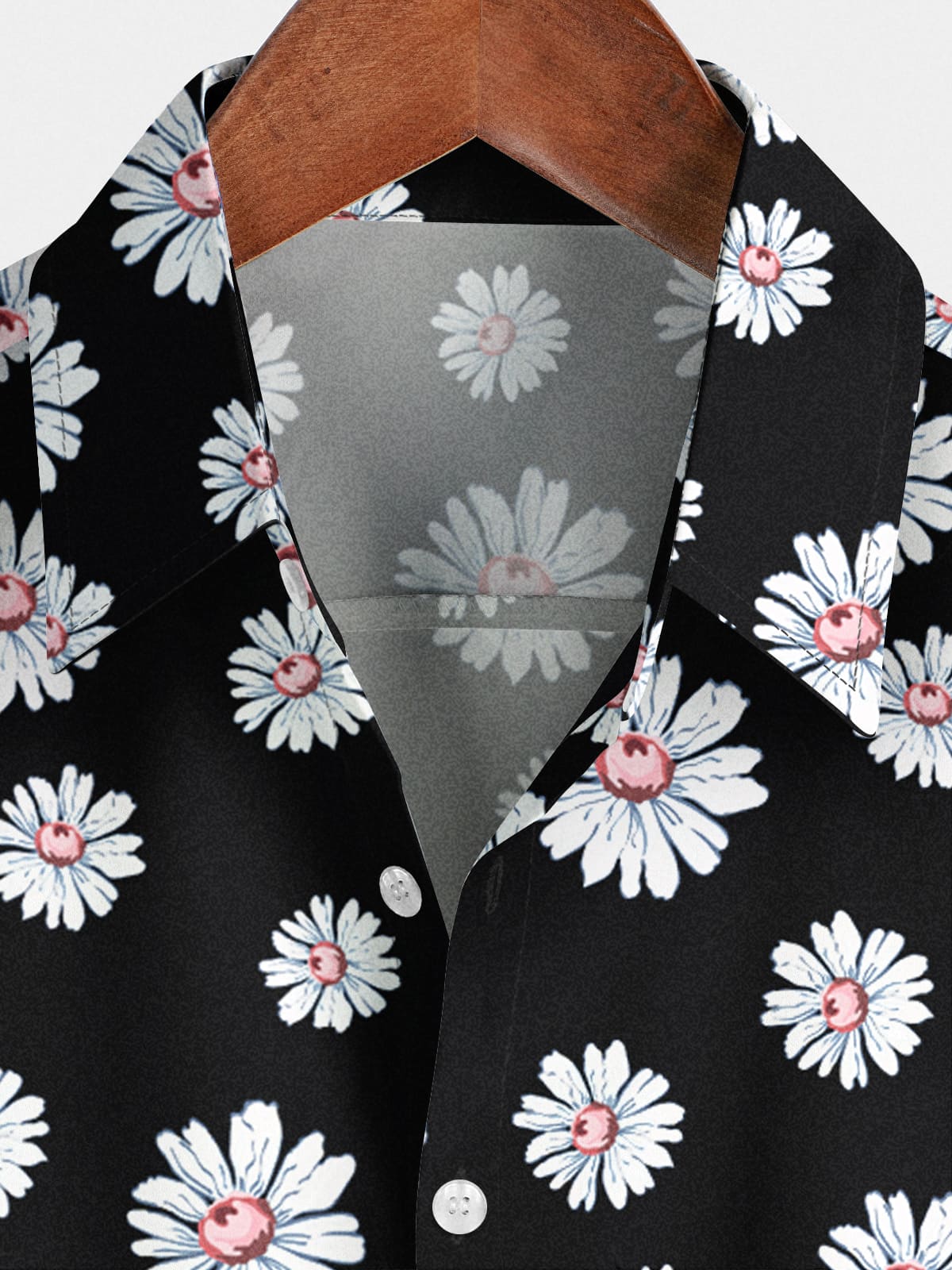 Chemise à manches courtes à imprimé marguerites pour hommes