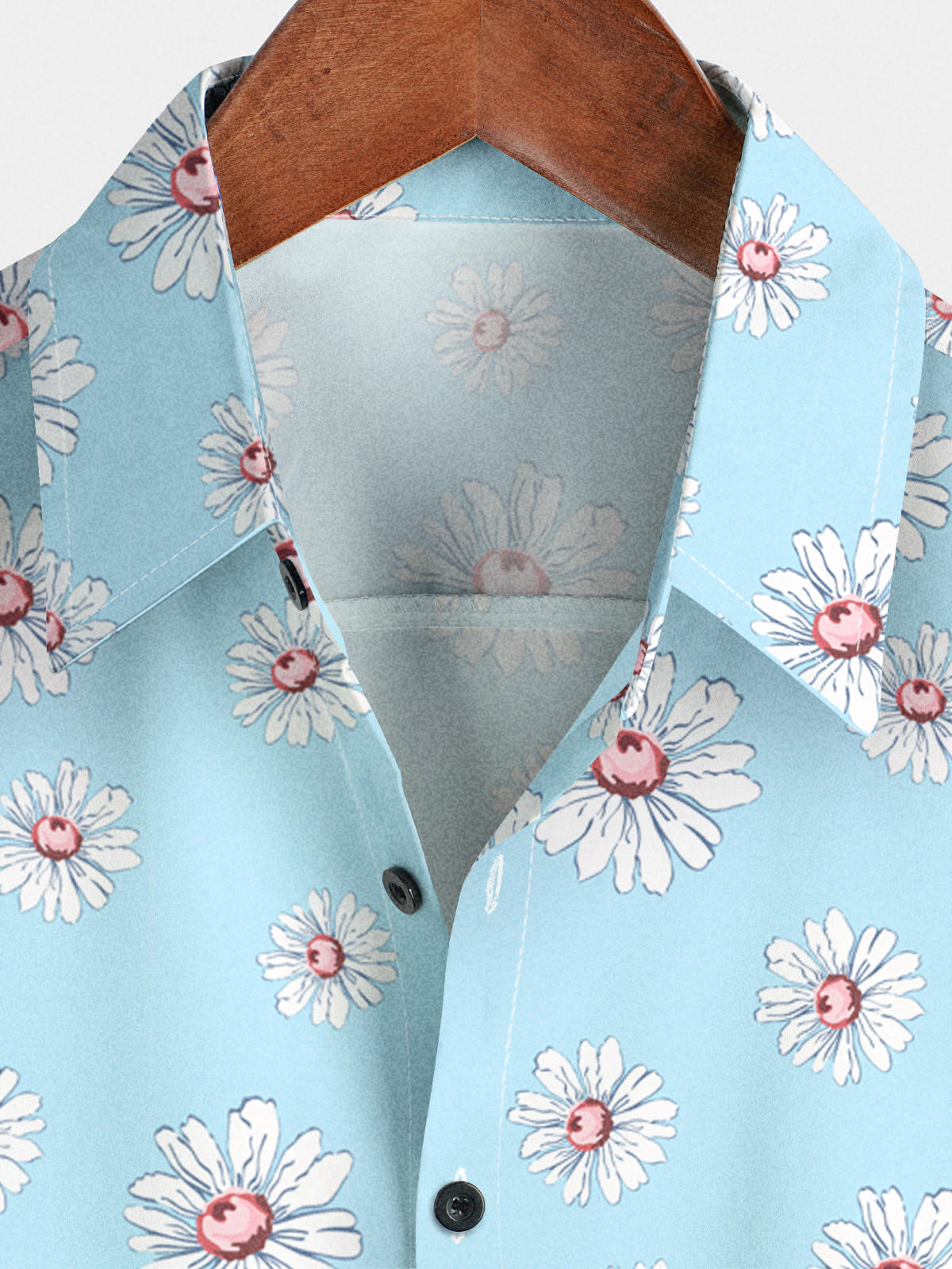 Chemise à manches courtes à imprimé marguerites pour hommes