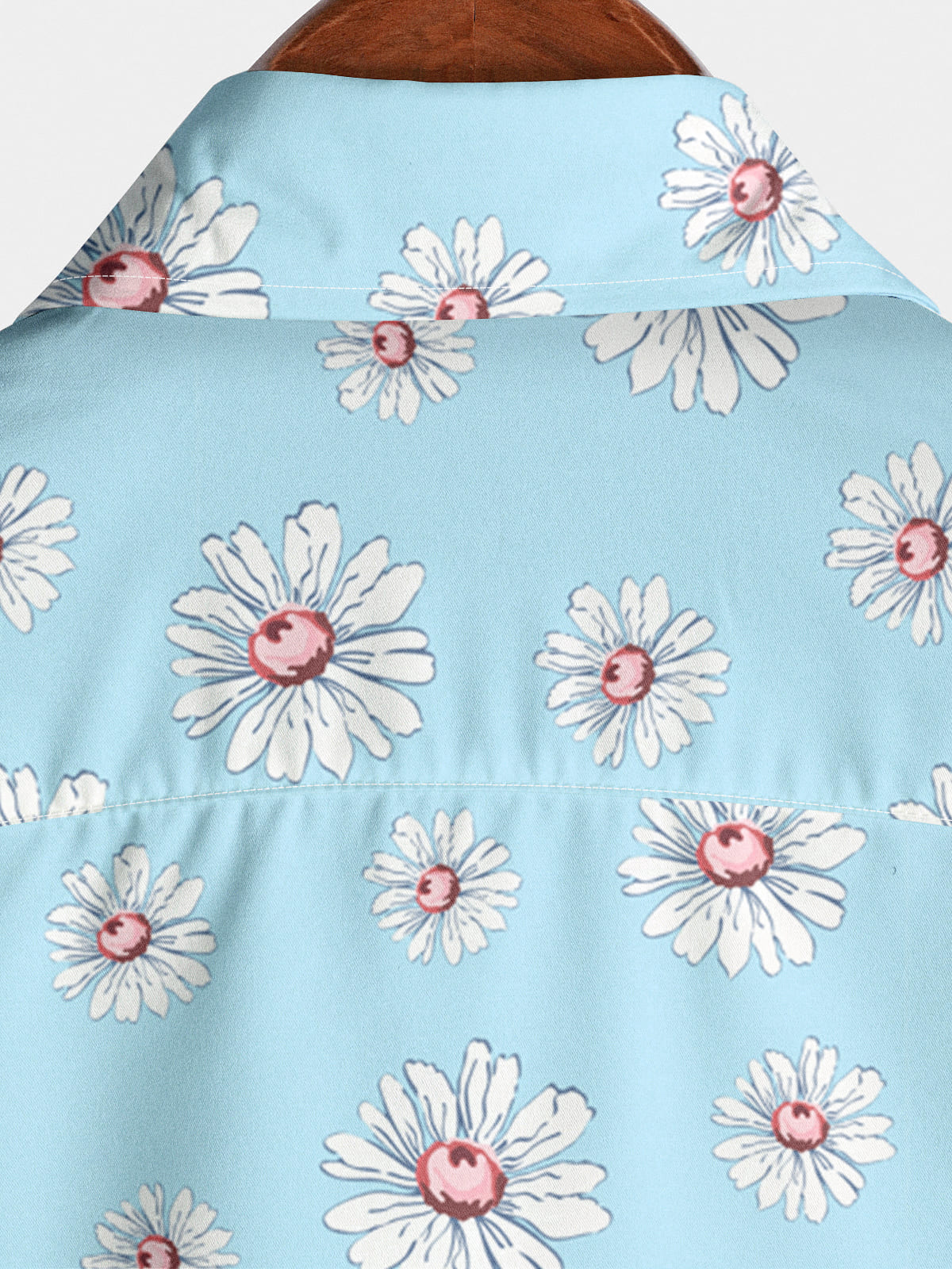 Chemise à manches courtes à imprimé marguerites pour hommes