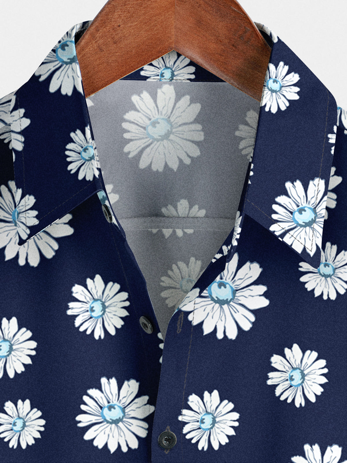 Chemise à manches courtes à imprimé marguerites pour hommes