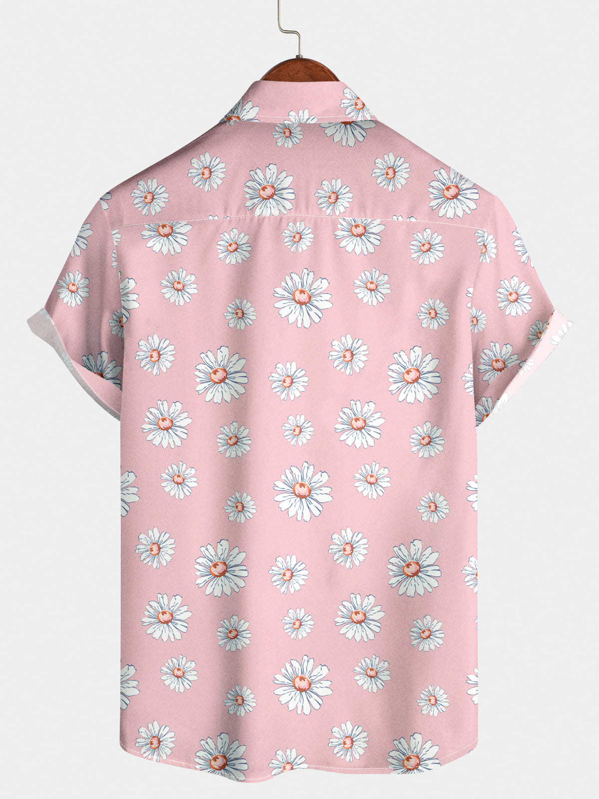 Chemise à manches courtes à imprimé marguerite pour hommes