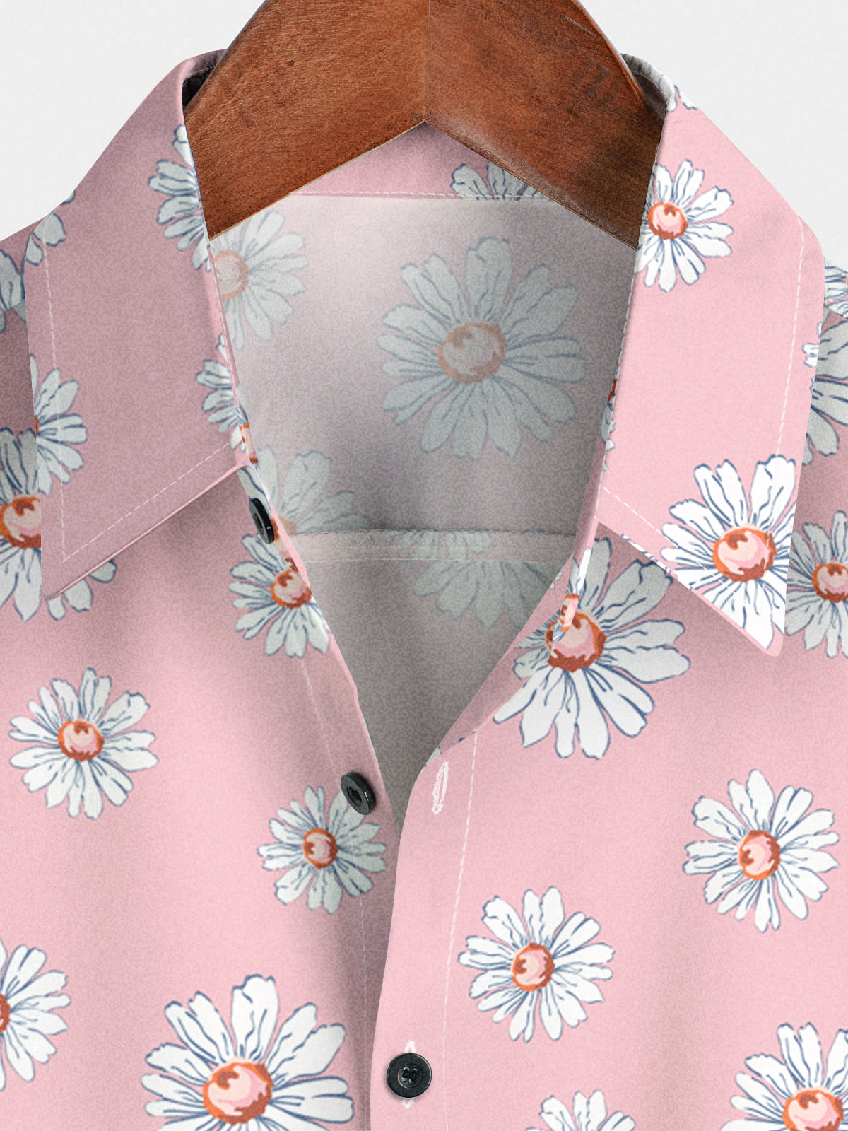 Chemise à manches courtes à imprimé marguerite pour hommes