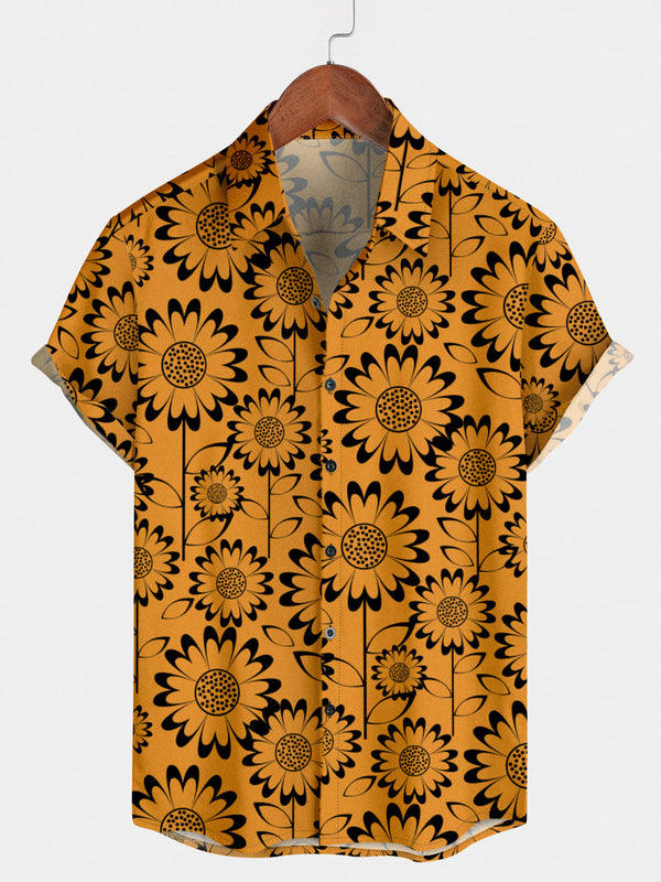 Camicia a maniche corte hawaiana floreale da uomo