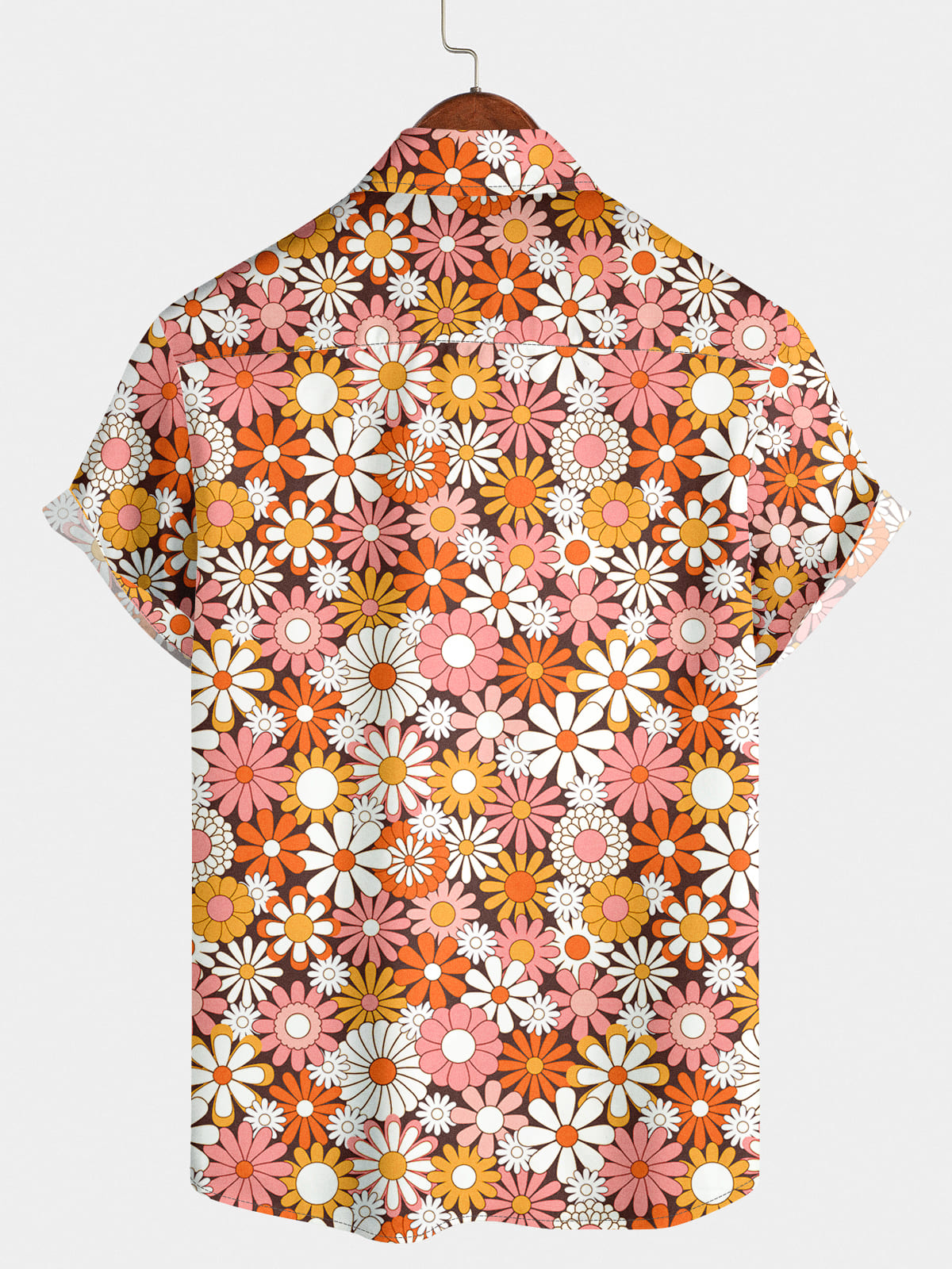 Chemise à manches courtes à imprimé floral pour hommes