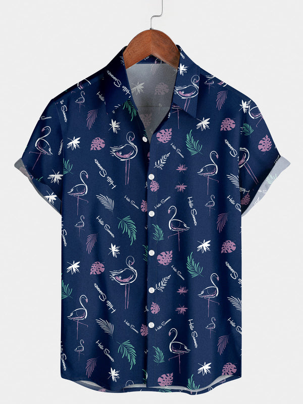 Chemise à manches courtes Flamingo Holiday pour hommes