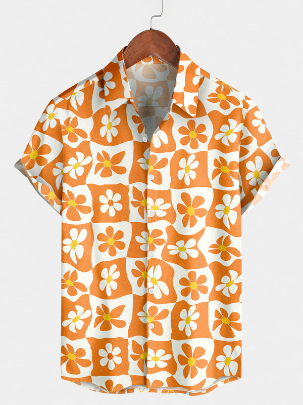 Men's Daisy Casual Short Sleeve Shirt