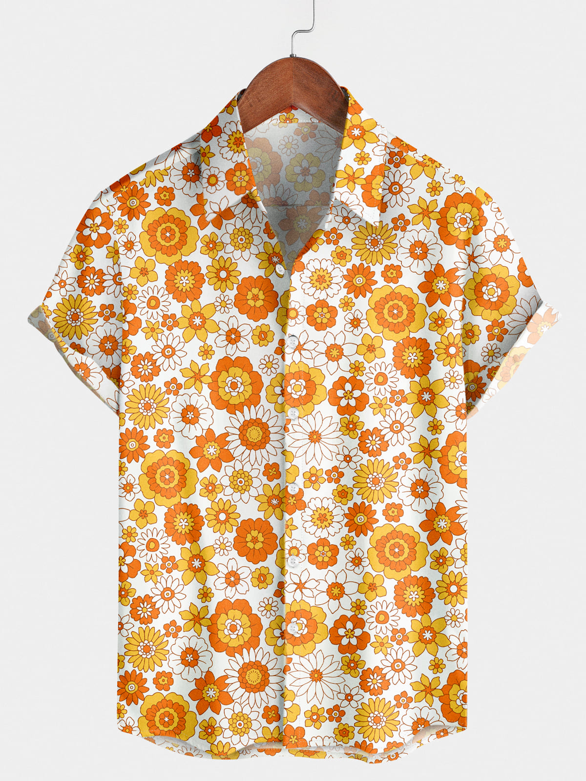 Men's Daisy Print Short Sleeve Shirt