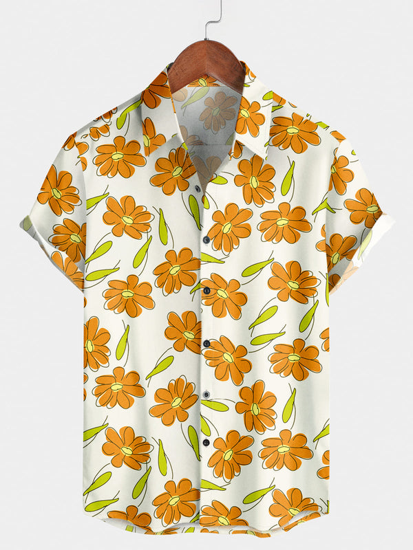 Men's Daisy Casual Short Sleeve Shirt