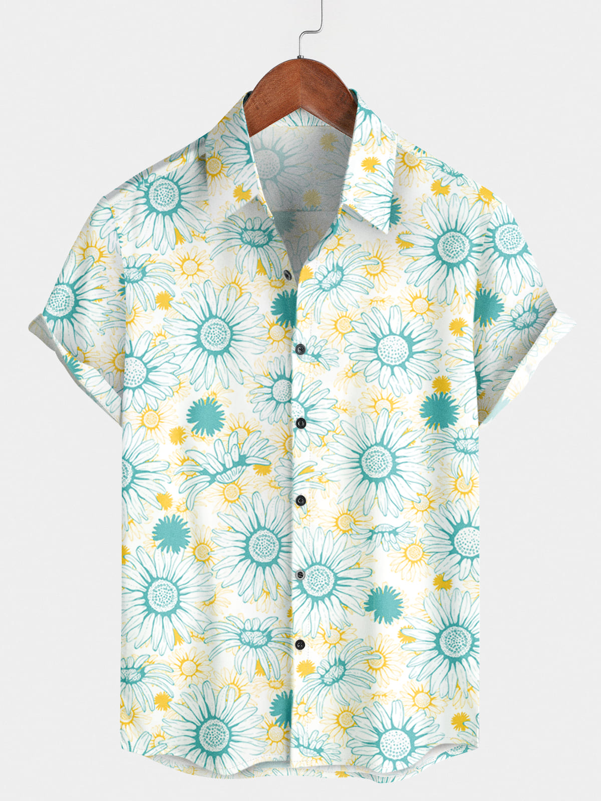 Chemise à manches courtes hawaïenne à fleurs pour hommes