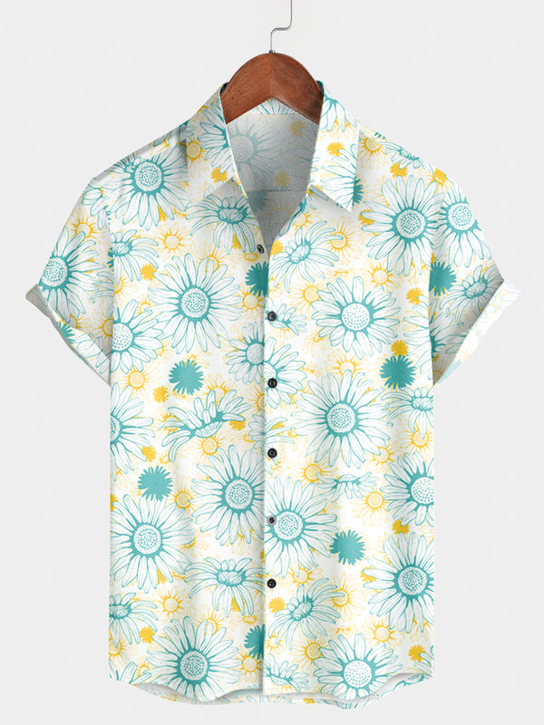 Camicia a maniche corte hawaiana floreale da uomo