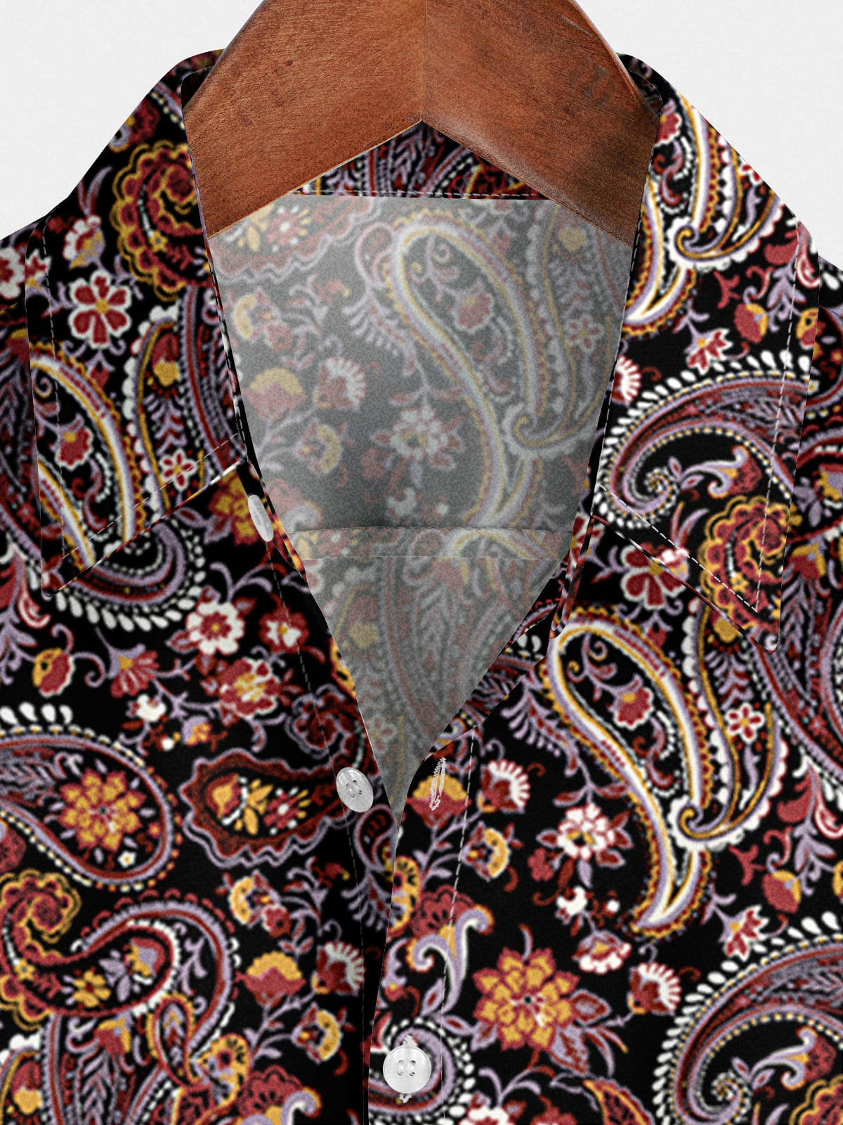 Camicia da uomo a maniche corte con stampa paisley