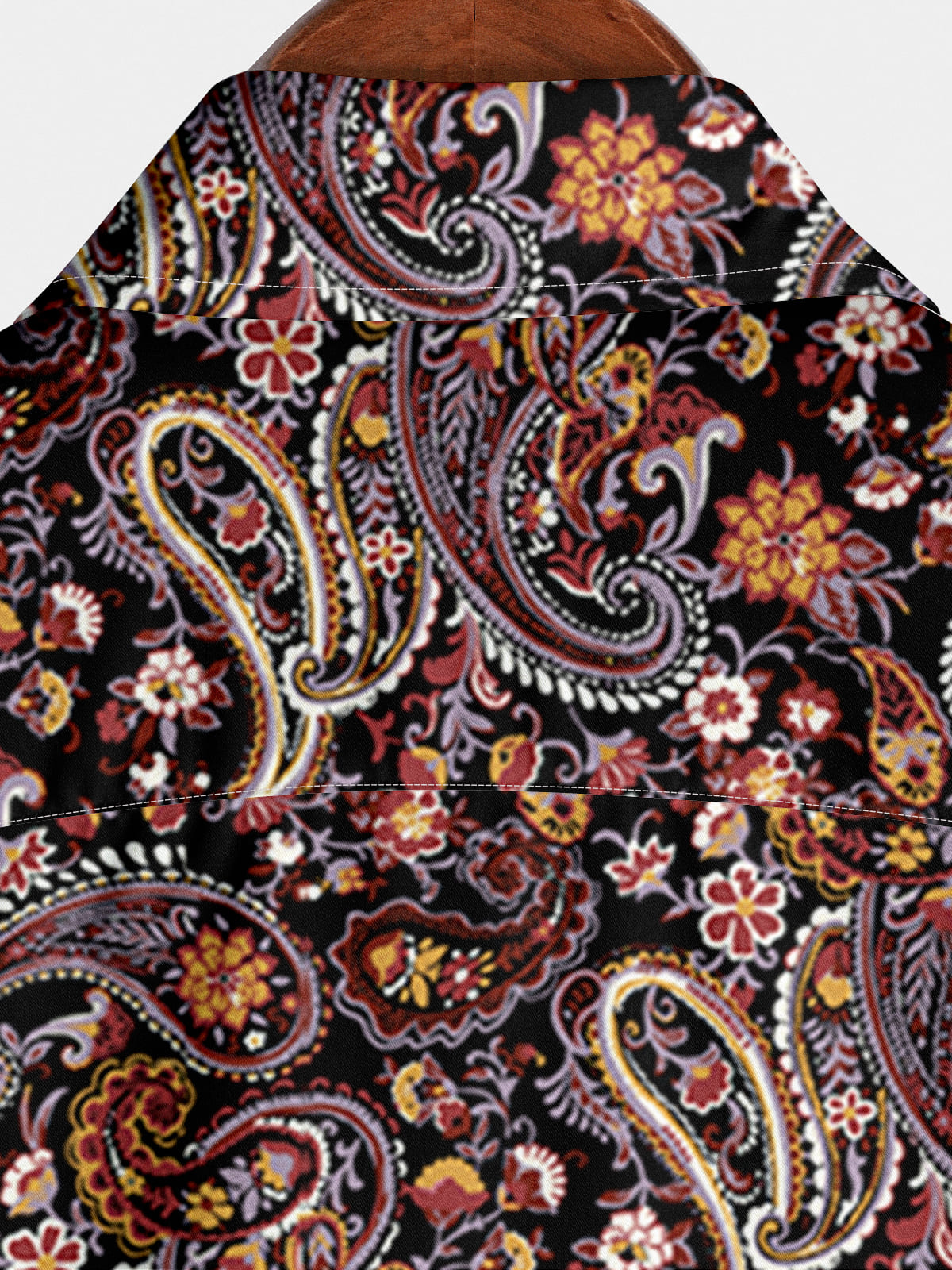 Camicia da uomo a maniche corte con stampa paisley