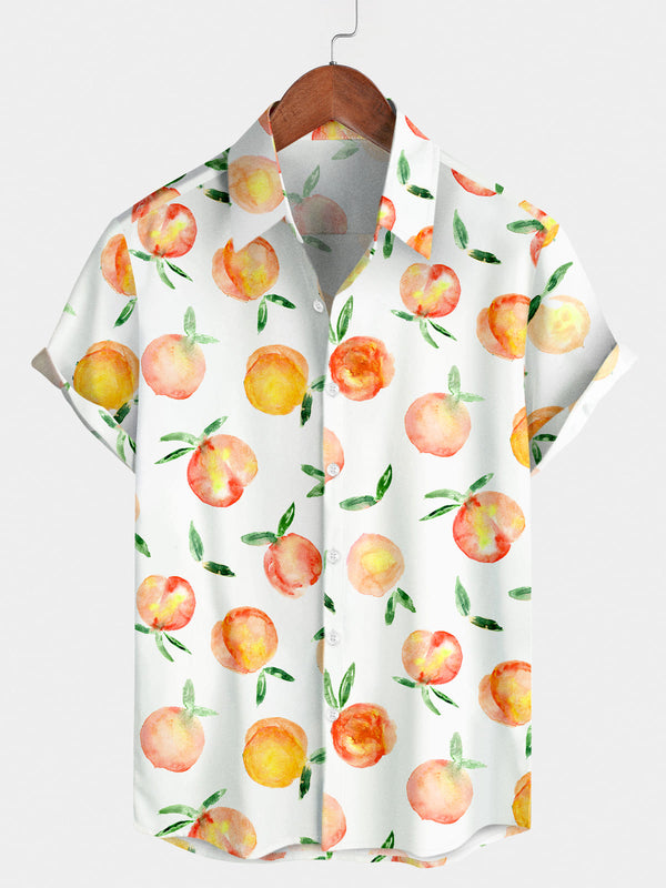 Men's Yellow peaches Short Sleeve Shirt