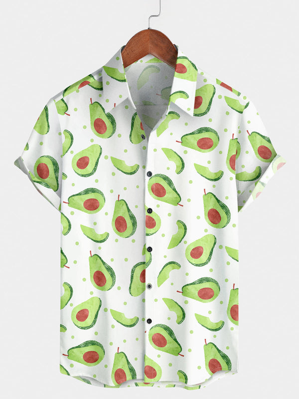 Men's Avocado Print Short Sleeve Shirt