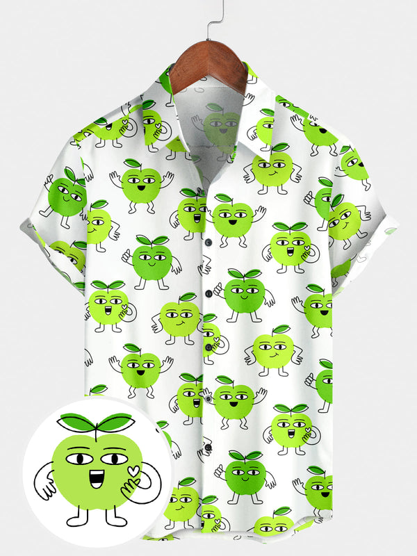 Men's Fruit Print Short Sleeve Shirt