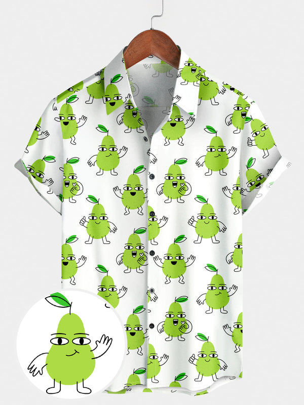 Men's Fruit Print Short Sleeve Shirt