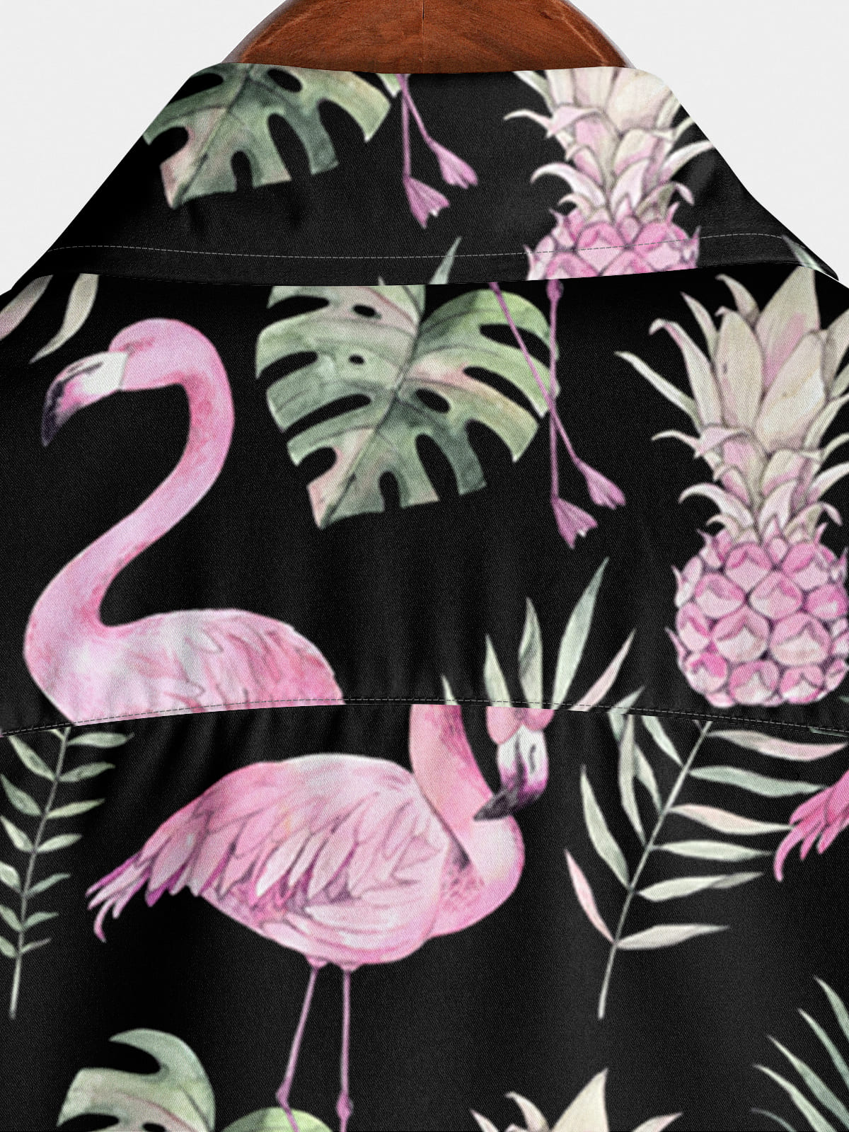 Chemise à manches courtes à imprimé flamant rose pour hommes