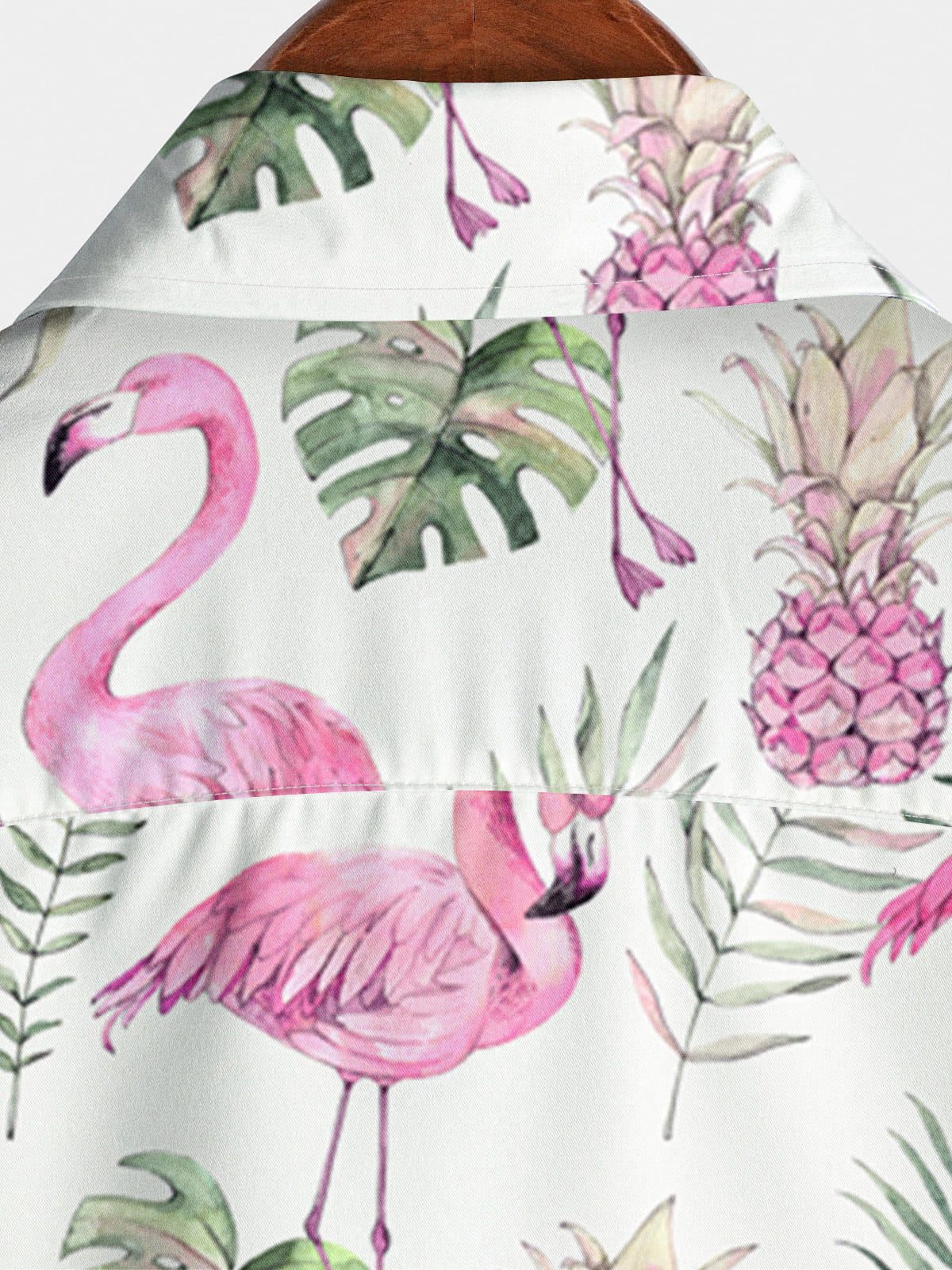 Chemise à manches courtes à imprimé flamant rose pour hommes