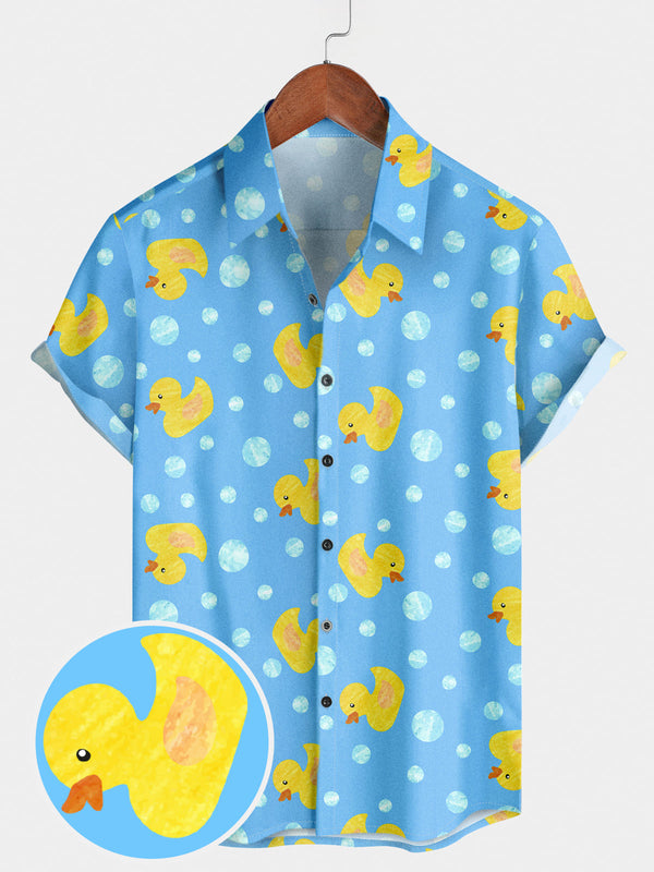 Men's Duck Print Short Sleeve Shirt