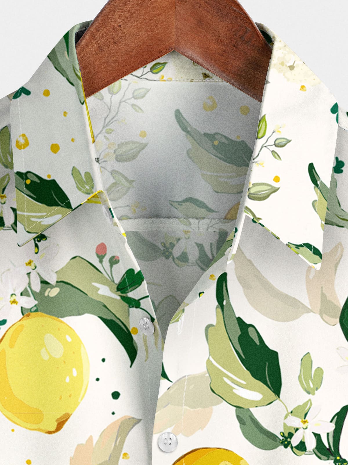 Men's Lemon Print Short Sleeve Shirt