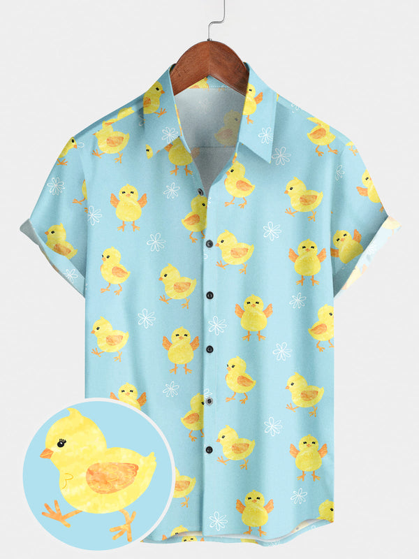 Men's Chick Print Short Sleeve Shirt