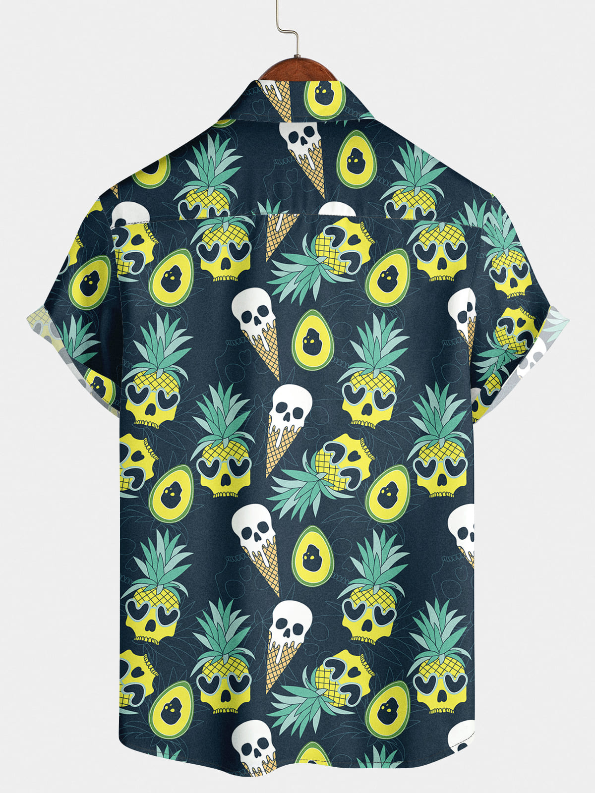 Chemise à manches courtes squelette d'ananas pour hommes