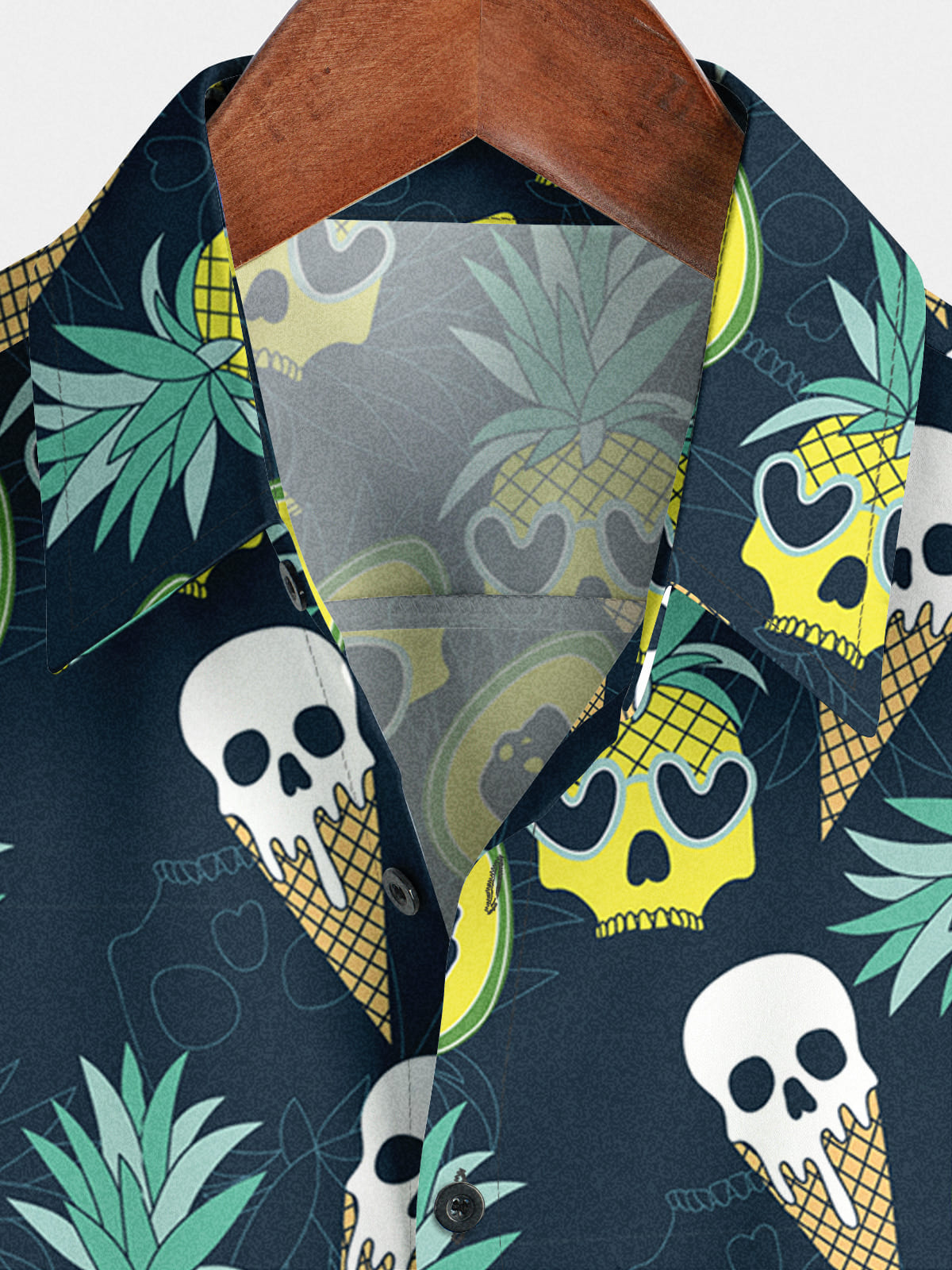 Chemise à manches courtes squelette d'ananas pour hommes