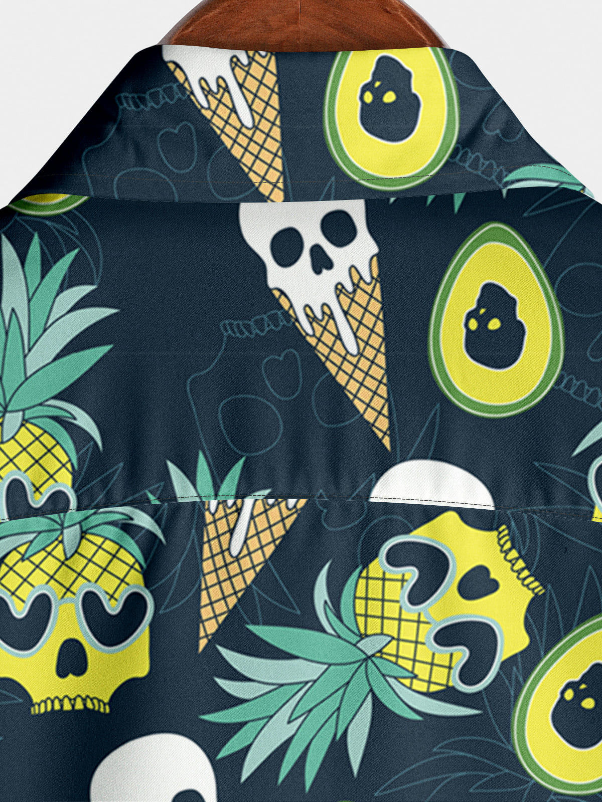 Chemise à manches courtes squelette d'ananas pour hommes