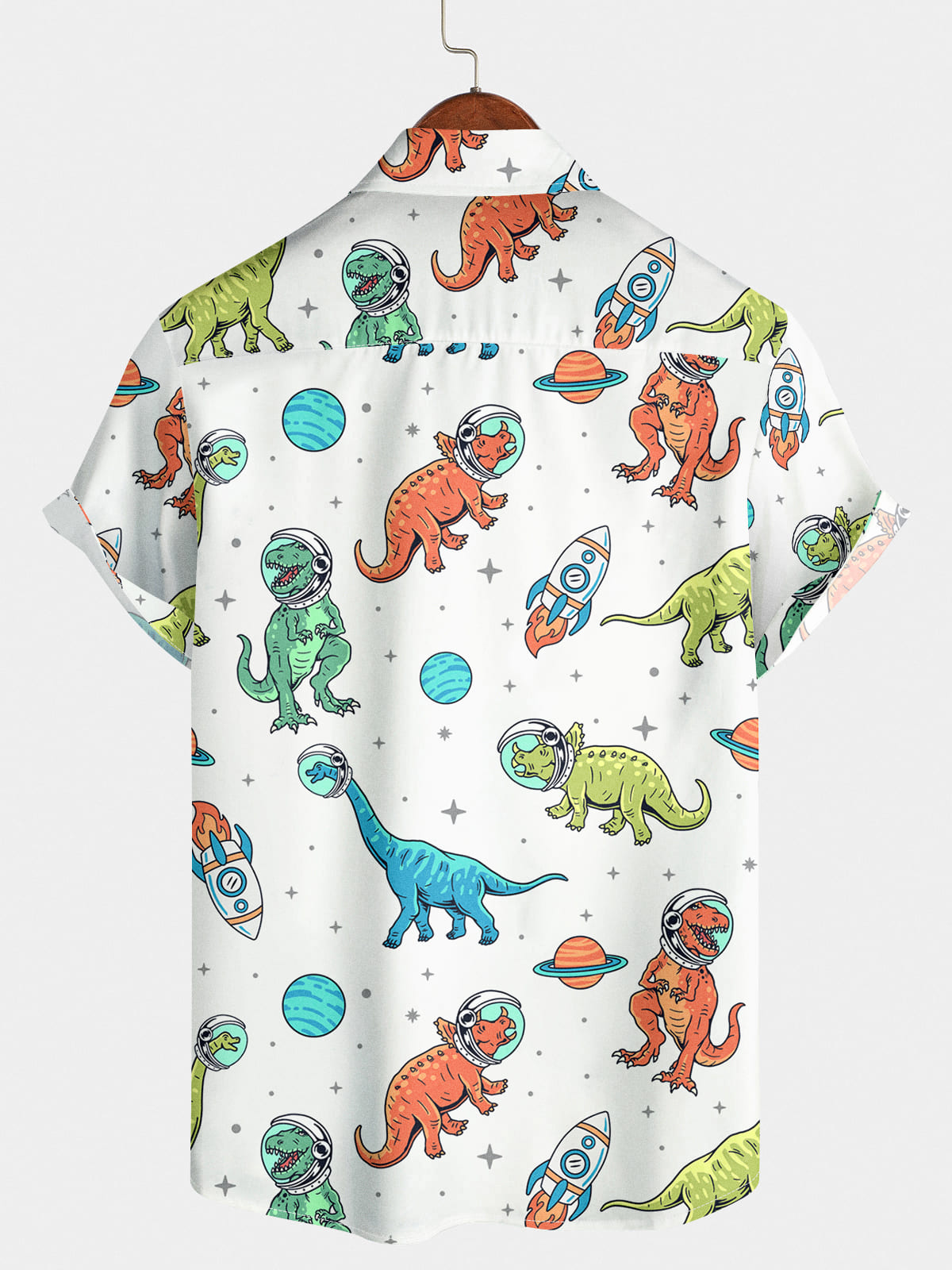 Men's Dinosaur Casual Short Sleeve Shirt