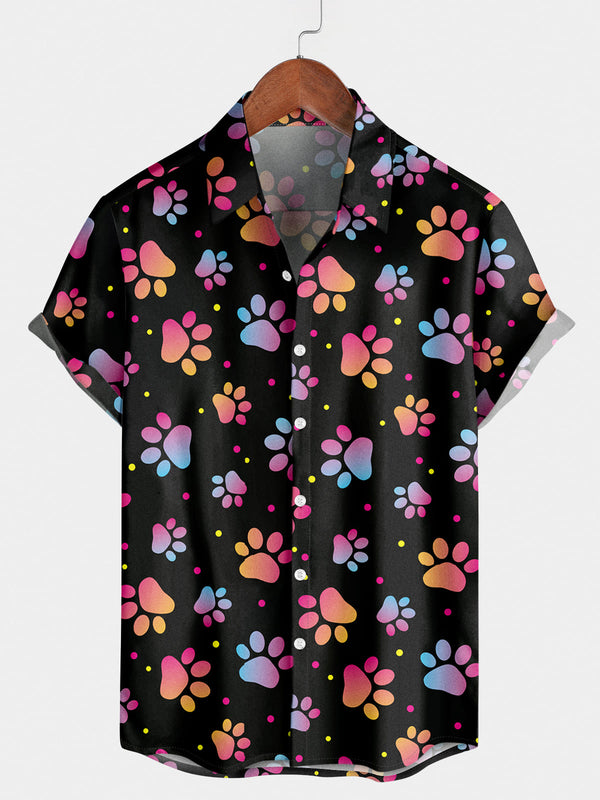 Men's Colorful Print Short Sleeve Shirt