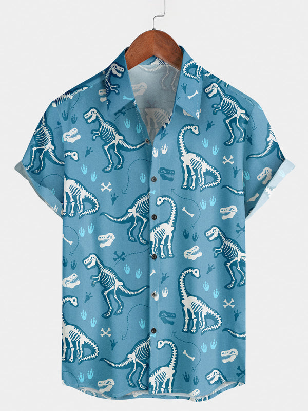 Chemise à manches courtes fossile de dinosaure pour homme