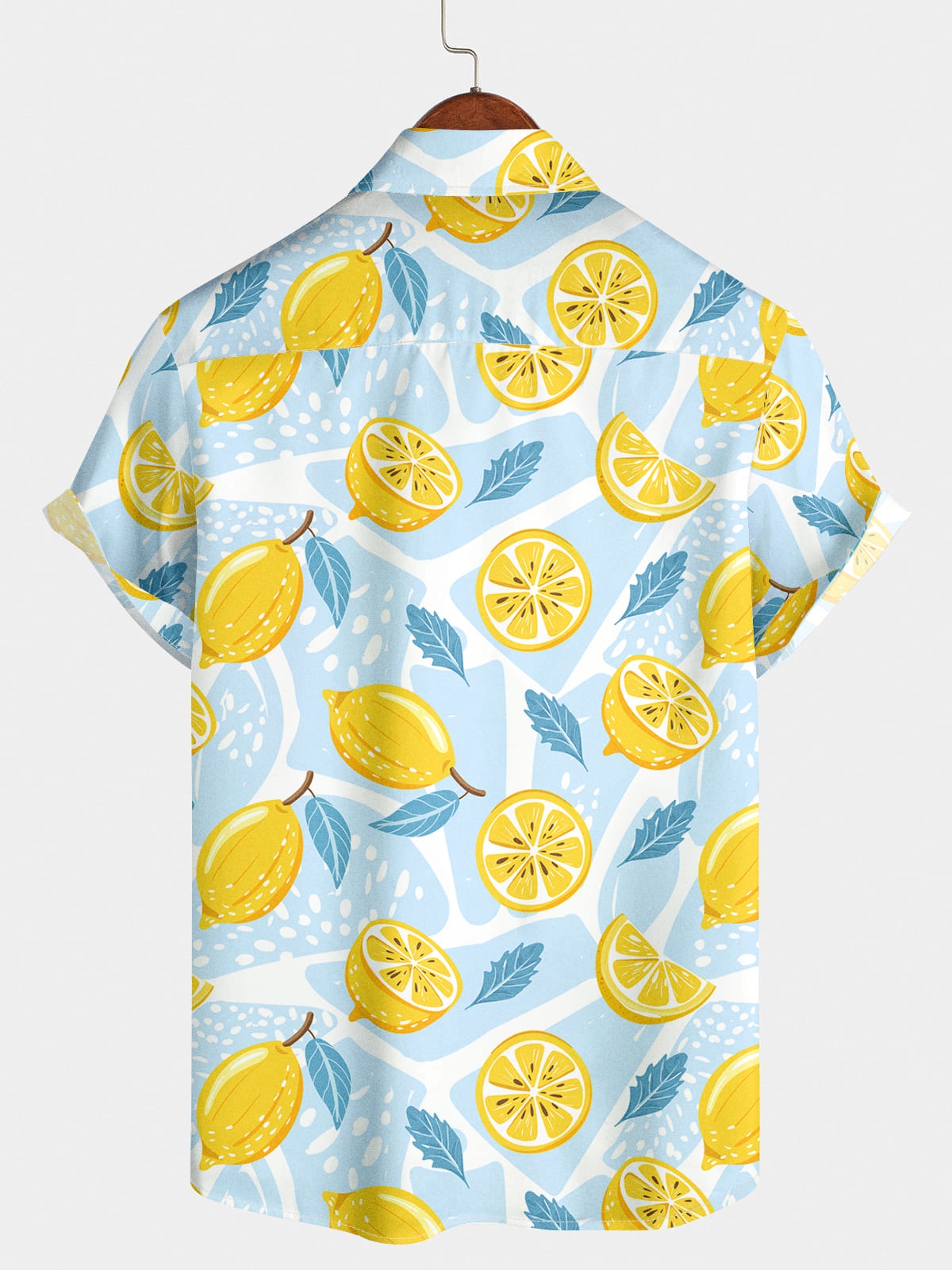 Chemise à manches courtes à imprimé citron pour hommes