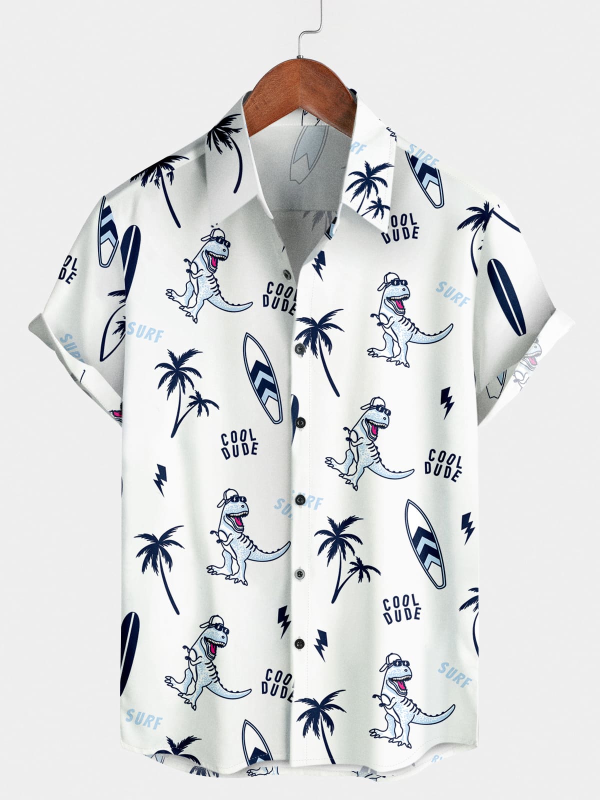 Men's Dinosaur Casual Short Sleeve Shirt