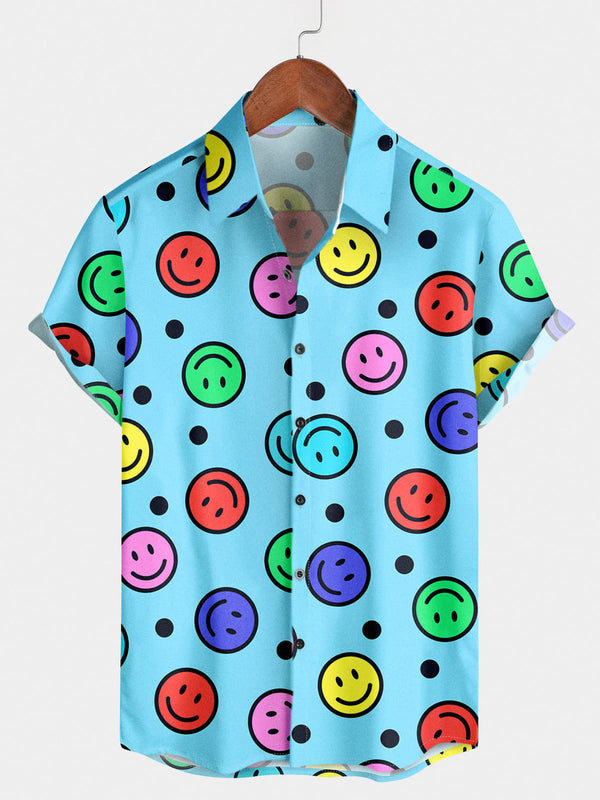 Men's Smiling face Short Sleeve Shirt