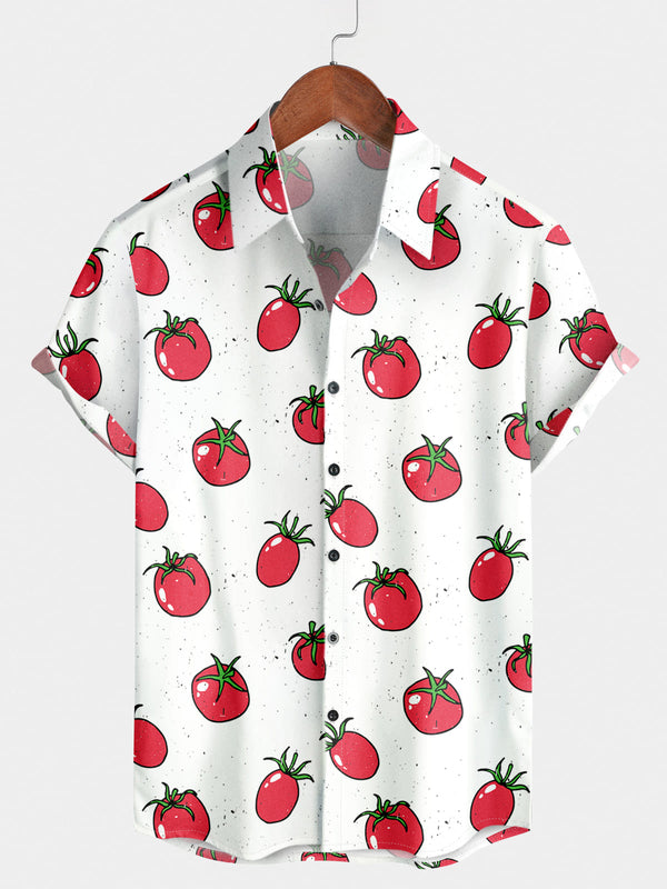 Men's Red Fruit Short Sleeve Shirt