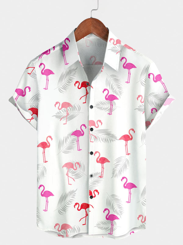 Men's Flamingo Holiday Short Sleeve Shirt