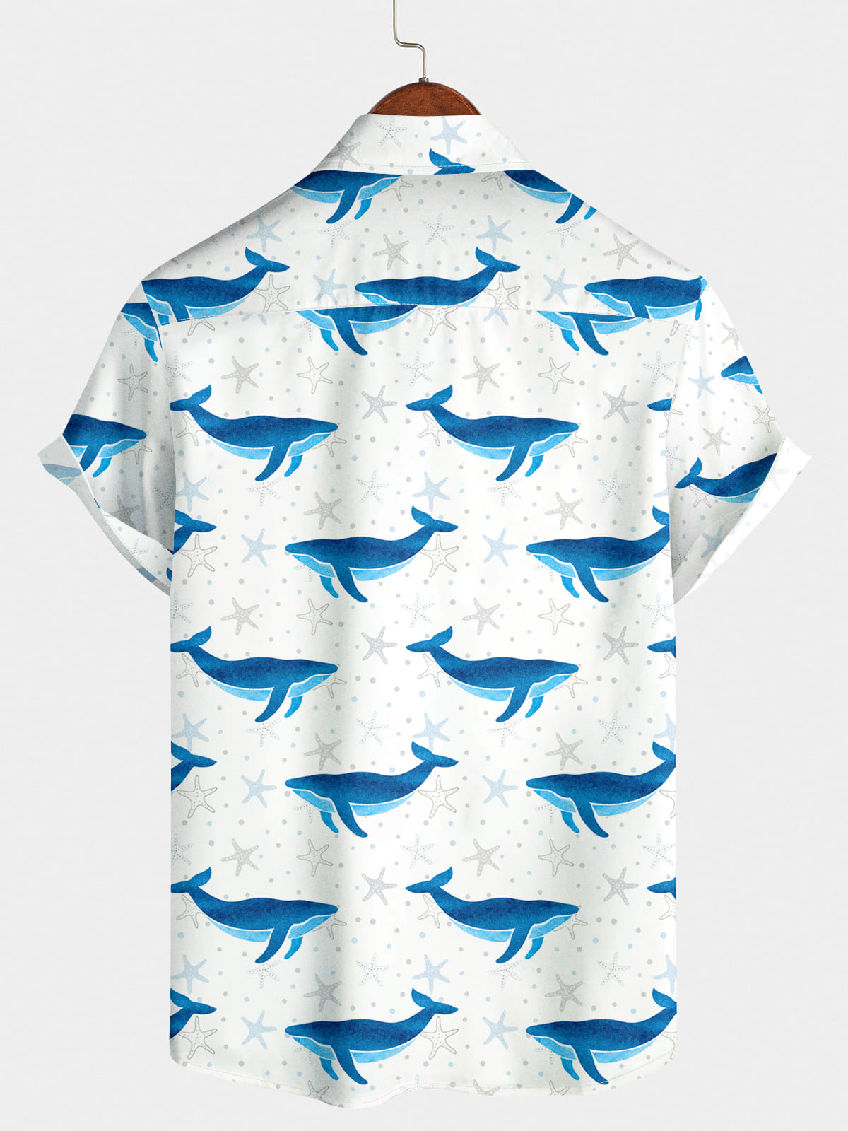 Chemise à manches courtes à imprimé baleine pour hommes