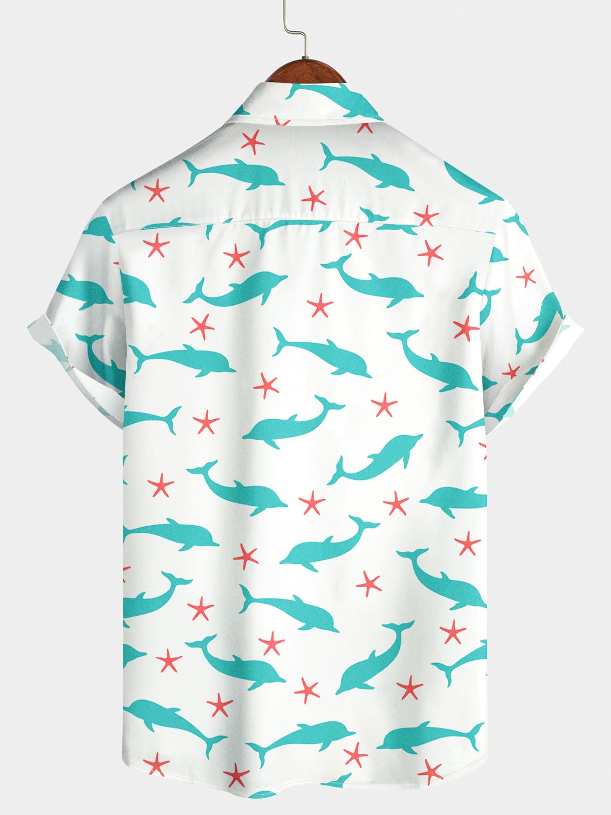 Men's Dolphin Print Short Sleeve Shirt