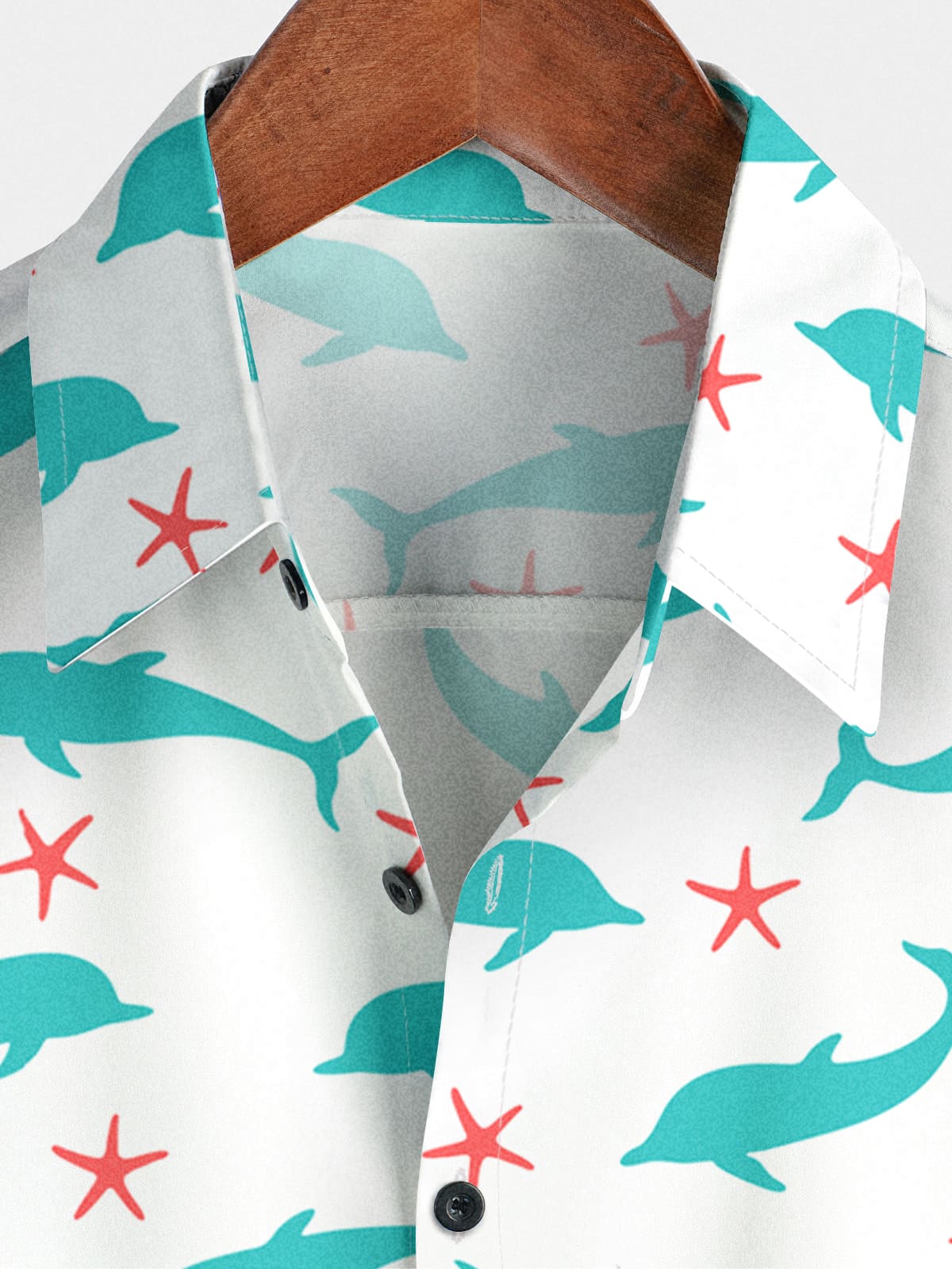 Men's Dolphin Print Short Sleeve Shirt